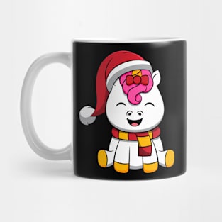 Kids Christmas Unicorn Santas Hat Cute Christmas Mug